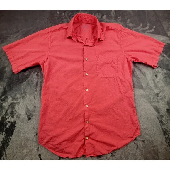Peter Millar Seaside Collection Button Shirt M Pink Silk Blend Short Sleeve - Picture 1 of 8